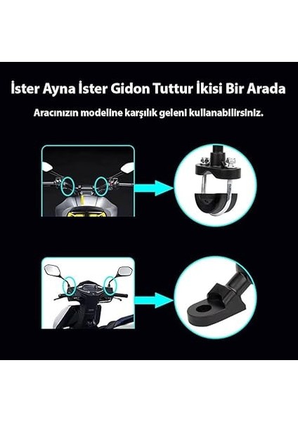 GA12 Motosiklet Bisiklet Telefon Tutucu Ister Ayna Ister Gidon Tuttur Ikisi Bir Arada Şok Emici Damperli modelleri