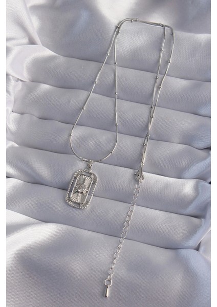 316L Çelik Zincir Gümüş Renk Zirkon Taşlı Tarot Kolye fiyatları