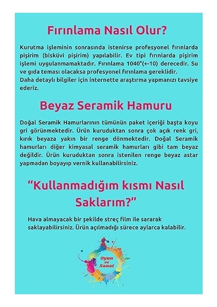 Doğal Seramik Hamuru Seramik Hamuru 8700 Gram (8,7 Kg), Doğal Kil Çamuru, Oyun Hamuru modelleri