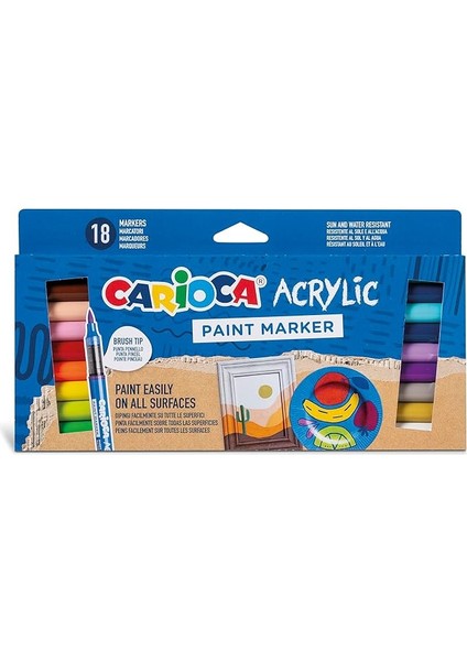 Akrilik Paint Marker Su Bazlı Fırça Uçlu 18'li