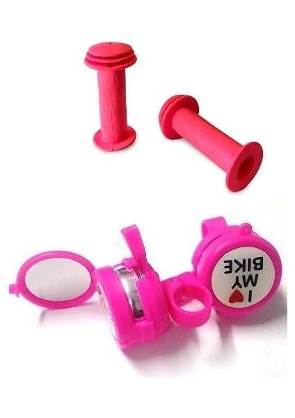 Aynalı Zil Pembe & Pembe Elcik Antibakteriyel Set Halinde