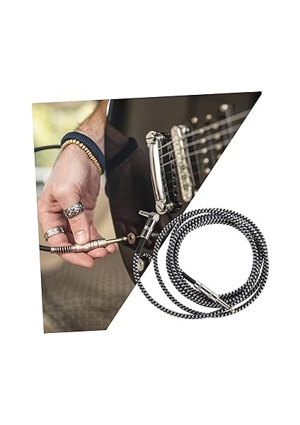 Enstrüman Örgülü Ses Kablosu 635MM Gitar Mikseri Amfi Mikrofon Efektörü Için fırsatları