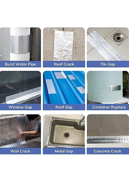 2 mt Yüksek Sıcaklık Dayanan Su Geçirmez Çatı Duvar Çatlak Onarıcı Yapışkan Bant Folyo 5 cm fırsatları