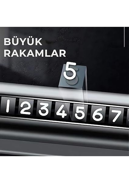 Numaratör Araç Içi Park Telefon Numarası - Çevirmeli Dayanıklı Parkmatik Torpido Üstü Araba Telefon Numaralık - Oto Aksesuar Numaramatik fiyatları