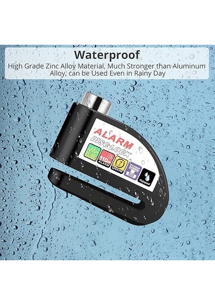Fren Kilidi, Fren Diski Kilidi, Motosiklet Kilidi, Alarm, Alarm Diski, Güvenlik Kilidi, 1,2 M Geri Çağırma Kablosu ve Kilit Çantası, Fren Rotoru, 6 mm Bisiklet, Scooter, Motosiklet Için modelleri