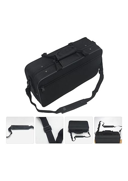 Yastıklı Klarnet Çantası Omuz Askılı Klarnet Çantası Yumuşak Köpük Akustik Konser Çantası Için Sırt Çantası Taşıma Çantası Müzikal Instrumemt Case Müzik Aleti Çantası Tuval Siyah indirimleri