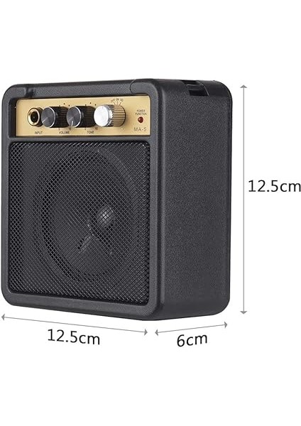 Mini Gitar Amplifikatör Amp Hoparlör 1W, 6.35MM Girişli 1/4 Inç Çıkışı, Ses Tonu Ayarı Overdrive'ı Destekler fırsatları