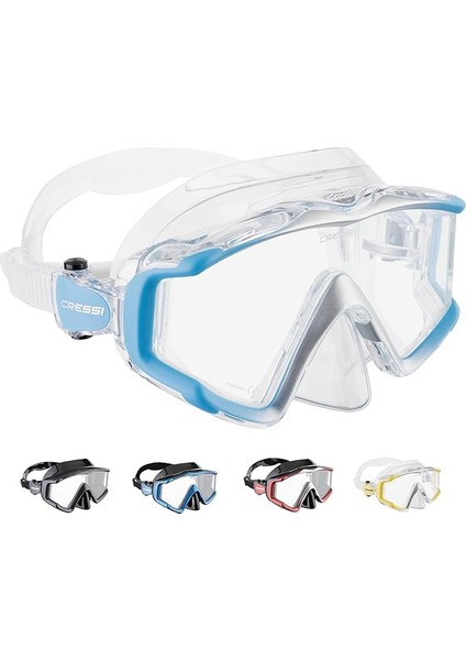 Liberty Triside Spe Dalış Maskesi, Clear/blue/silver