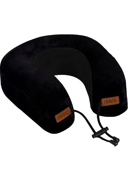 Ortopedik Seyahat Yastığı Visco Boyun Destekli Seyahat Yastığı - Mavi | Ergo Travel (Siyah)