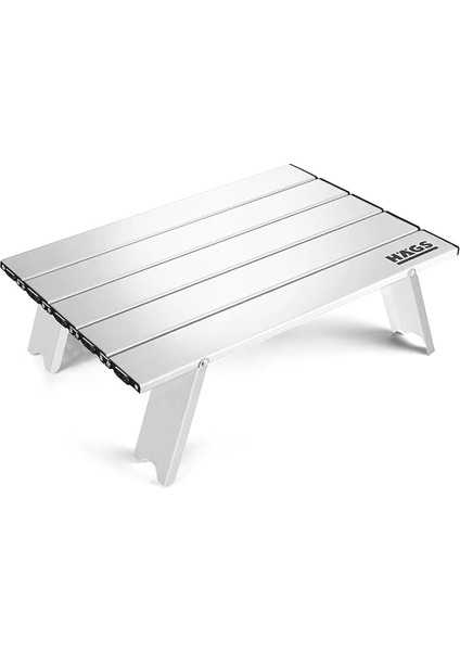 Portatif Küçük Masa Alüminyum Ultra Hafif Katlanır Mini Masa - Plaj, Piknik, Kamp, Balıkçı, Outdoor Küçük Sehpa Yan Masa - Gümüş