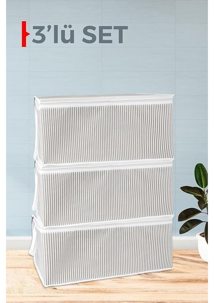Kapısı Baza Altı Düzenleyici Kumaş Hurç Büyük Boy Organizer (65 x 45 x 22) (3 Adet Gri Büyük Boy) fiyatları