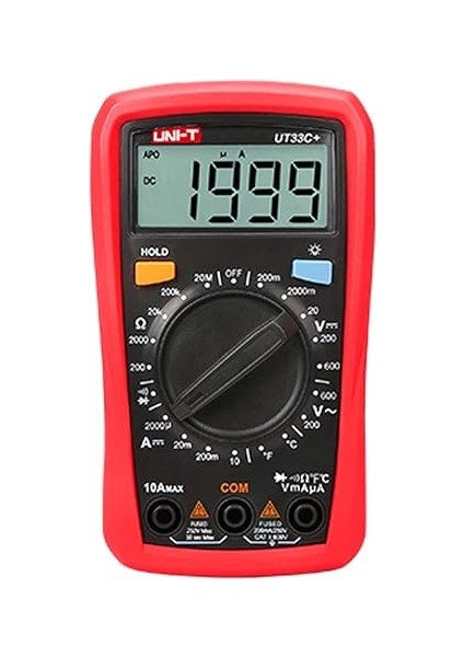 UT33C+, Otomatik Ölçek Seçimi, Voltmetre, Ampermetre, Ac/dc Voltaj ve Akım Ölçer, Direnç, Kapasitans, Sıcaklık ile Taşınabilir Dijital Multimetre