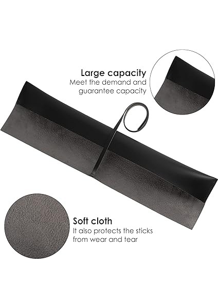 Pu Leather Drumstick Bag Drum Stick Holder For Storage And Carrying, Drum Stick Storage Handbag And Carrying Case, Drum Accessories (Black) modelleri