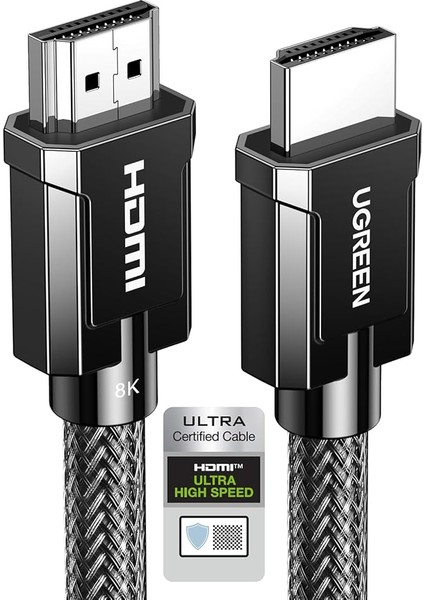 HDMI 2.1 Kablosu 8k HDMI Kablosu 2.1 8k 60Hz 4K 120Hz 48GBPS Dolby Vision Earc 3D Hdcp2.2 HDR10 Vrr HDMI 8k Kablosu Ps5, Ps4 Pro, Alıcı, Xbox S, OLED Tv, Soundbar, Monitör Vb. Ile Uyumlu (3m)