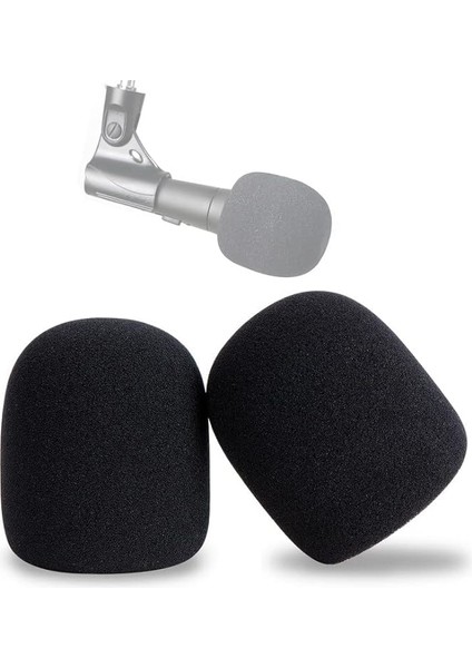 Shure SM58 Mikrofon Kapağı Köpük 2 Paket - Pop Kalkanı, Shure SM58 Için Mikrofon Pop Filtresi Rüzgar Seslerini Azaltmak Için Dinamik Vokal Mikrofon
