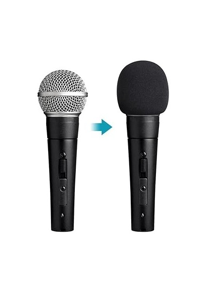 Shure SM58 Mikrofon Kapağı Köpük 2 Paket - Pop Kalkanı, Shure SM58 Için Mikrofon Pop Filtresi Rüzgar Seslerini Azaltmak Için Dinamik Vokal Mikrofon modelleri