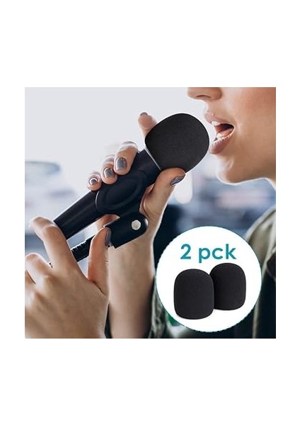 Shure SM58 Mikrofon Kapağı Köpük 2 Paket - Pop Kalkanı, Shure SM58 Için Mikrofon Pop Filtresi Rüzgar Seslerini Azaltmak Için Dinamik Vokal Mikrofon indirimleri