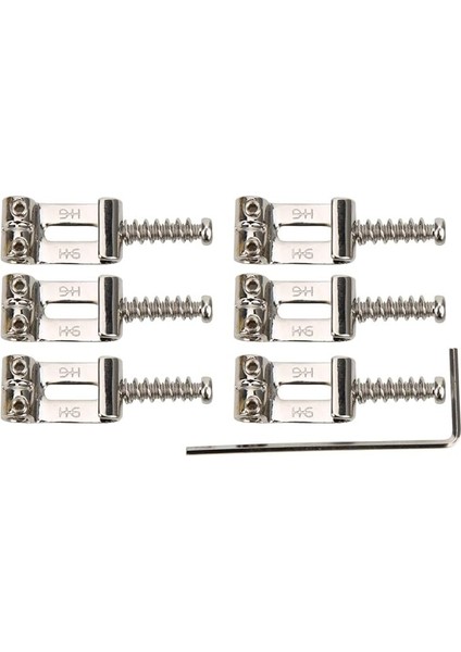 GAQ06 6pcs Electric Guitar Saddles Copper Zinc Alloy Saddle Roller Bridge Parts Dıy Electric Guitar Silver