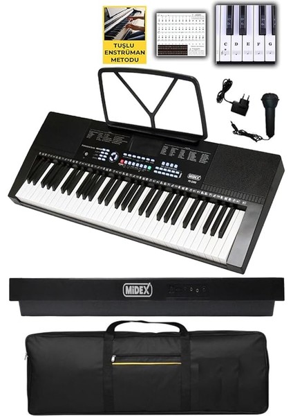 PS-2300BK 61 Tuşlu Org Seti Siyah Kaliteli Başlangıç Için Uygun