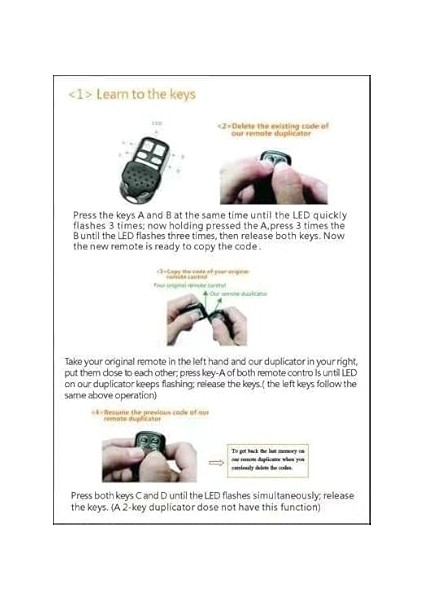 Kopyalanabilir Araba ve Garaj Kumandası 433MHZ fiyatları