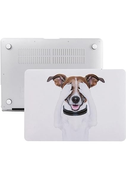 Macbook Air M1 Kılıf 13INÇ Uyumlu Koruyucu Sert Kapak Hayvan Dostları Köpek Desenli Lazer Uv Baskı Touchıd M1 Air A2337 A2179 A1932 Beyaz modelleri