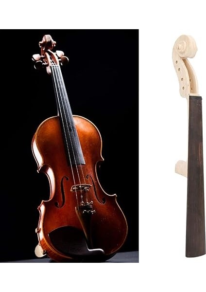 4/4 Keman Için Dayanıklı Keman Boynu - Abanoz Klavye ile Akçaağaç Odun - Profesyonel Kemancılar Için Aksesuar (Keman Boynu) fiyatları