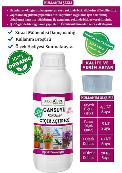 Açan Süs Bitkileri Için Can Suyu Bitki Besini Organik Sıvı Bitki Gübresi 500ML fiyatları