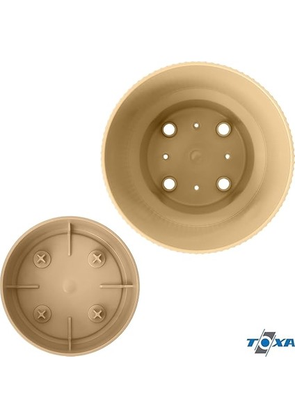 Ixora Saksı Dekoratif Tabaklı Drenajlı Çiçek Saksısı (Krem, 2 Litre) indirimleri