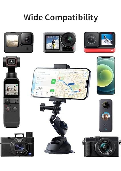 Gopro Hero 13 12 11 10 9 8 Max, Djı Osmo Action 5 4, Osmo Pocket, INSTA360 X5 X4 X3, One X2, Telefon Vantuzlu Tutucu, Rüzgar Ekranları ve Windows Için indirimleri