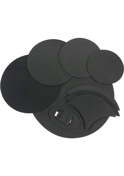 Davul Susturucular 8 Parçalı Davul Seti Susturucu Uygulaması 5 Davul ve 3 Zil Için Susturma Pedleri