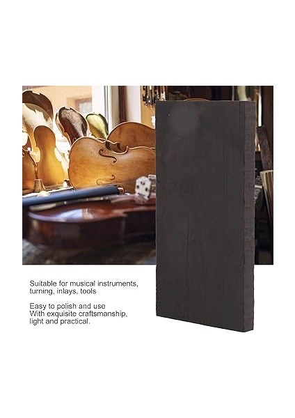 Abanoz Kereste Boş, Dıy El Sanatları, Ahşap Kulplar ve Müzik Aleti Aksesuarları Için Premium Siyah Abanoz Kereste Boş (120 * 60 * 10MM) indirimleri