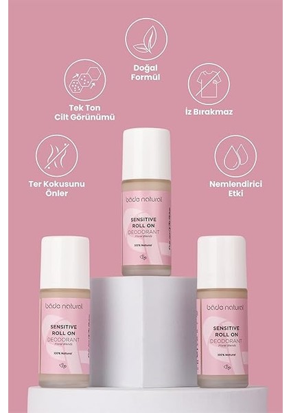 Natural Doğal Roll On Floral Blends Deodorant Hassas Ciltler Için Ter Kokusu Önleyici Vegan 50 ml modelleri