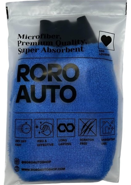 Auto Vezüv Mikrofiber Araç Yıkama Eldiveni Mavi