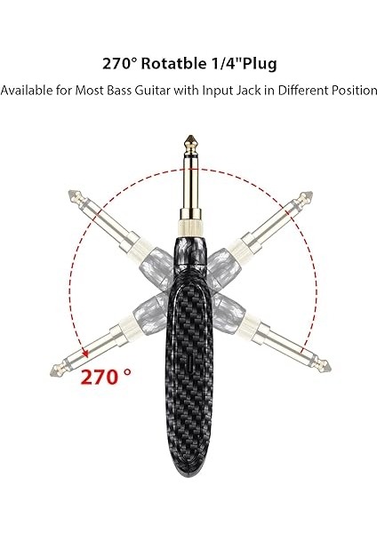 Kablosuz Gitar Sistemi Şarj Edilebilir 2.4g Taşınabilir Uhf Gitar Verici Alıcı Elektro Gitar Bas Için Set Elektrikli Rüzgar Enstrümanları Gerçek Zamanlı Iletim 2 6.35MM Adaptörlü 270 Derece Dö indirimleri