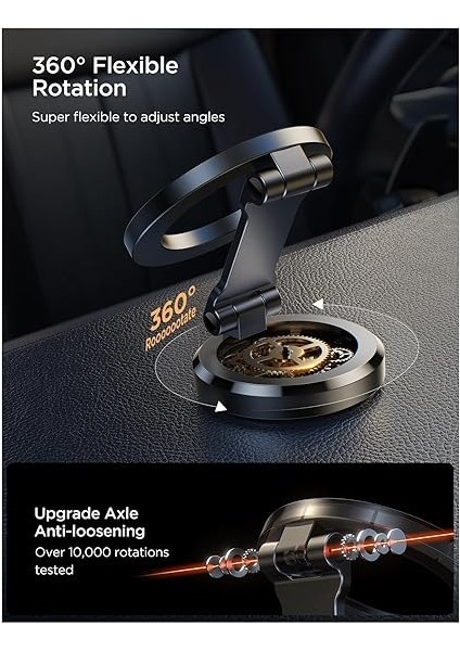 iPhone 16/16 Pro Max Magsafe Araç Montajı, [tüm Metal ve 360° Ayarlama] N55 Güçlü Mıknatıslı Araba Için Manyetik Telefon Tutucu, iPhone 16 15 14 13 12 ve Magsafe Kılıf ve Tüm Telefonlar Için modelleri
