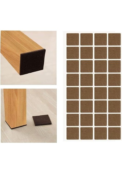Mobilya Keçesi,kendinden Yapışkanlı Zemin Koruyucu Kahverengi (25X25MM)