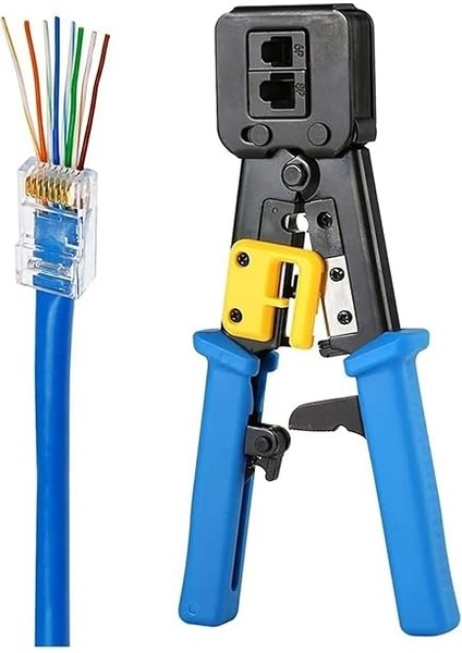 Nesil RJ45 Pense EZRJ45 Sıkma Pensesi RJ11 RJ12 RJ45 Ethernet Konektörü Sıkma Kesme Pensesi 10 Adet Yeni Nesil Delikli Jack Hediyeli modelleri