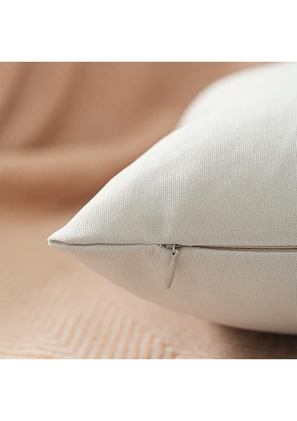 Ölçü Seçenekli Kırlent Kılıfı Dekoratif Düz Sade Kadife Dokulu Punch Yapılabilir 30X50 cm Ekru fiyatları