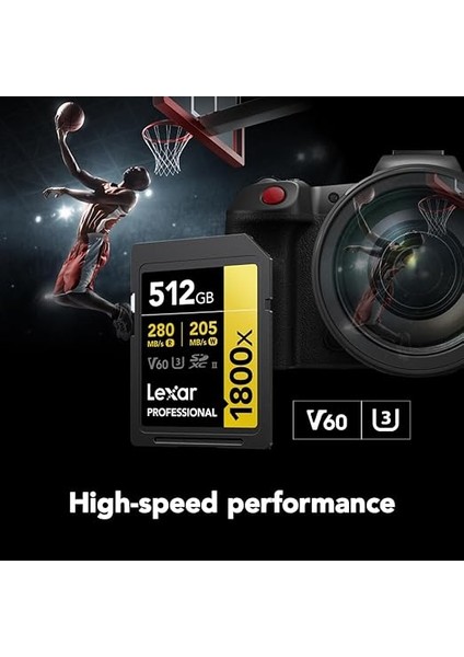Gold Serisi Profesyonel 1800X 512GB Sdxc Uhs-Iı U3 Hafıza Kartı fırsatları