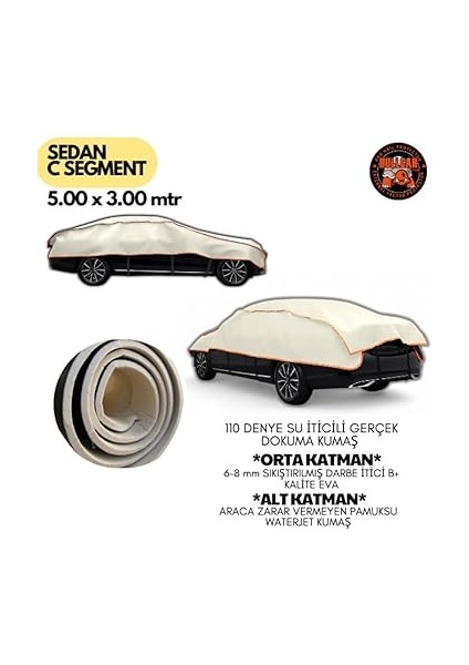 Dolu ve Dış Etken Koruyucu Branda - Sedan (5.00 x 3.00) fiyatları