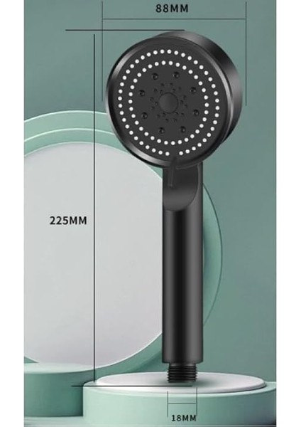 Duş Başlığı 5 Fonksiyonlu Su Tasarruflu Yüksek Basınçlı Kademeli indirimleri