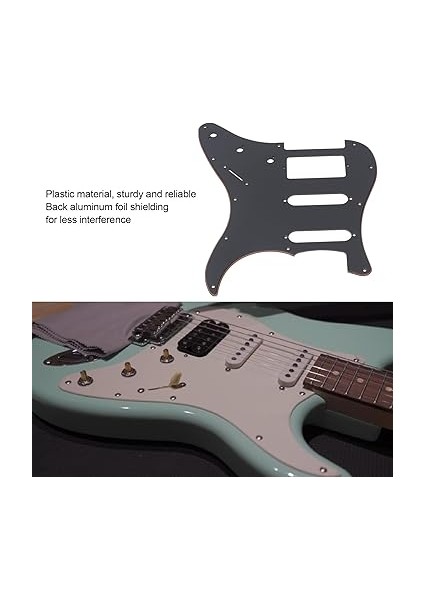 St/strat Stil Gitar Pickguard, 11 Montaj Deliği Plastik Akustik Gitar Pickguard, St Elektro Gitarlar Için 3 Katmanlı Hss Çizilme Koruma Plakasının Değiştirilmesi (Siyah) modelleri