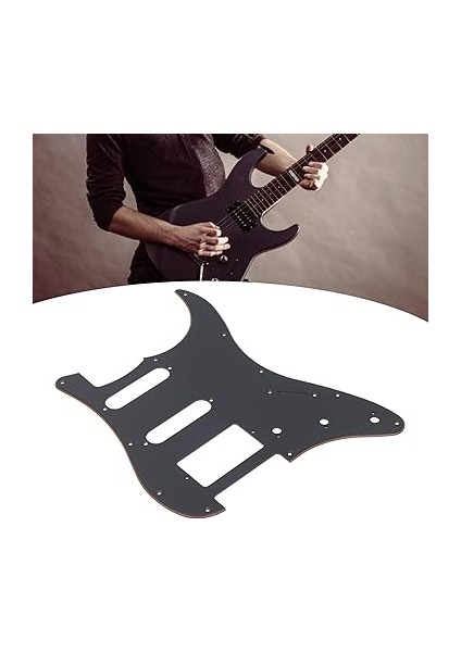 St/strat Stil Gitar Pickguard, 11 Montaj Deliği Plastik Akustik Gitar Pickguard, St Elektro Gitarlar Için 3 Katmanlı Hss Çizilme Koruma Plakasının Değiştirilmesi (Siyah) indirimleri