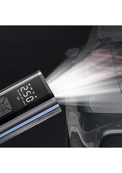 100W 6000MAH Şarjlı Araba Lastik Hava Pompası LED Işıklı Çok Amaçlı Bisiklet Yatak Top Pompası fiyatları