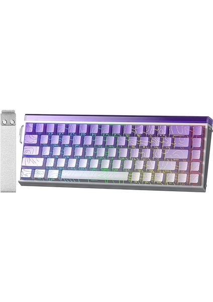 Hero 68 He Manyetik Klavye Rapid Trigger Dragon King Switch 8000Hz Rgb Neon Tkl Hot Swap Oyuncu Klavyesi Mor