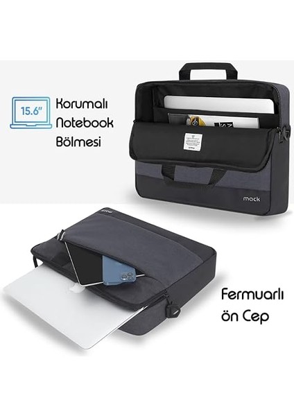 Unicity Eco MCE-1101 Çevre Dostu Laptop Çantası, Ykk Fermuarlı Macbook Çantası, MacBook Air/pro ile Uyumlu Bilgisayar Çantası, Erkek Kadın 15.6 Inç Notebook El Çantası, Siyah fırsatları