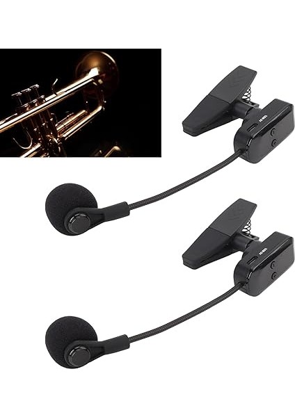 2.4g Kablosuz Saksafon Mikrofon, 360 ° Rotasyon ve Hıfı Sesine Sahip Müzik Enstrümanı Kondenser Mikrofonunda Klips, Saksafon Trompet Tuba Canlı Kaydı indirimleri