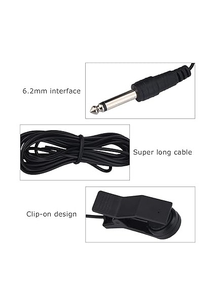 Pickup'ta Klip Mikrofon Vokal Pick Up Tuner Enstrüman Aksesuarı Çeşitli Enstrümanlar Için 6.2mm Arayüz ile modelleri