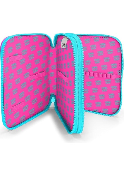 High Kids Renkli Dondurmalı Kedi Desenli Çift Katlı Kalem Çanta 11139 fırsatları