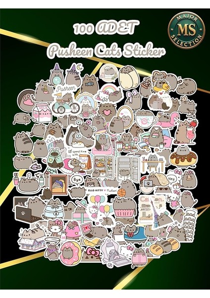 Sevimli Kedi Sticker Seti – Suya Dayanıklı, Renkli ve Eğlenceli Çıkartmalar – Laptop, Defter, Tablet, Ajanda ve Daha Fazlası Için Uygun